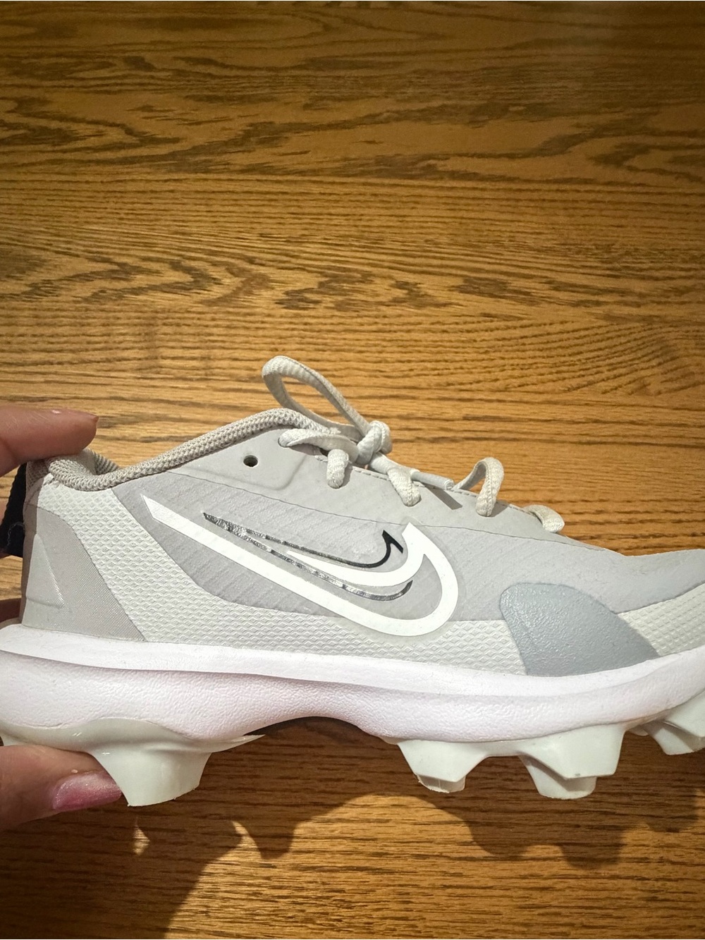 Nike Kids Force Trout 9 Pro MCS BG Gray and White Turf / Baseball Cleat Sneakers - Picture 5 of 12